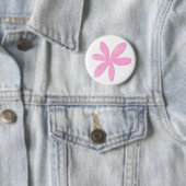 Hübsche Blume - Rosa auf Weiß Button (Beispiel)
