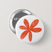 Hübsche Blume - Rot auf Weiß Button (Vorne & Hinten)