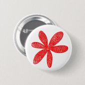 Hübsche Blume - rot auf weiß Button (Vorne & Hinten)