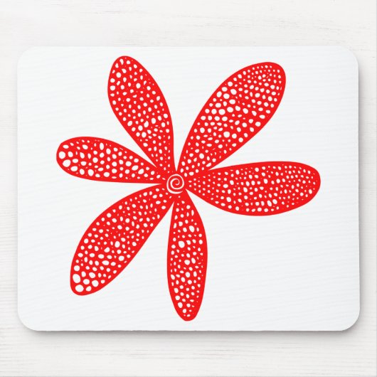 Hübsche Blume - Rot Mousepad (Vorne)