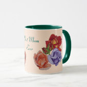 hübsche Blume rote Rosen und Rose Knospen Blütenbl Tasse (VorderseiteRechts)