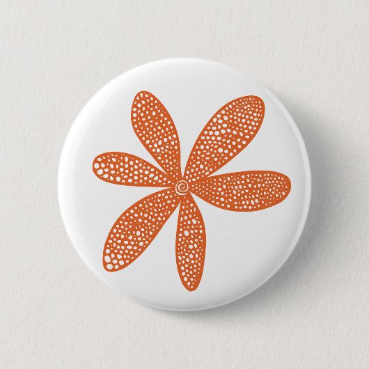 Hübsche Blume - Rotes Brot auf Weiß Button (Vorderseite)