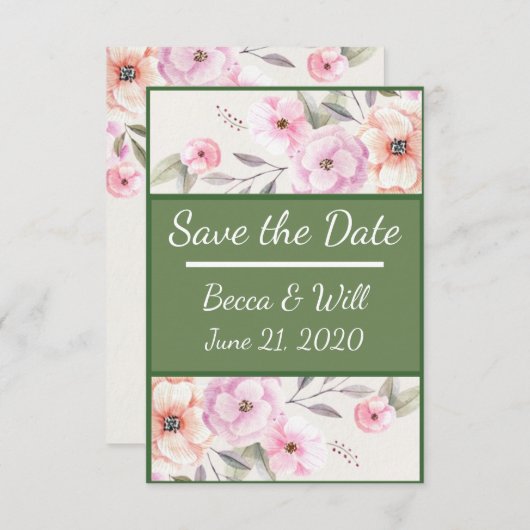 Hübsche Blume Save The Date (Vorne/Hinten)