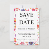 Hübsche Blume Save the Date (Vorderseite)