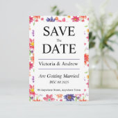 Hübsche Blume Save the Date (Stehend Vorderseite)