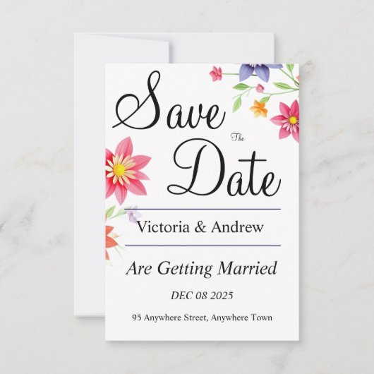 Hübsche Blume Save the Date (Vorderseite)