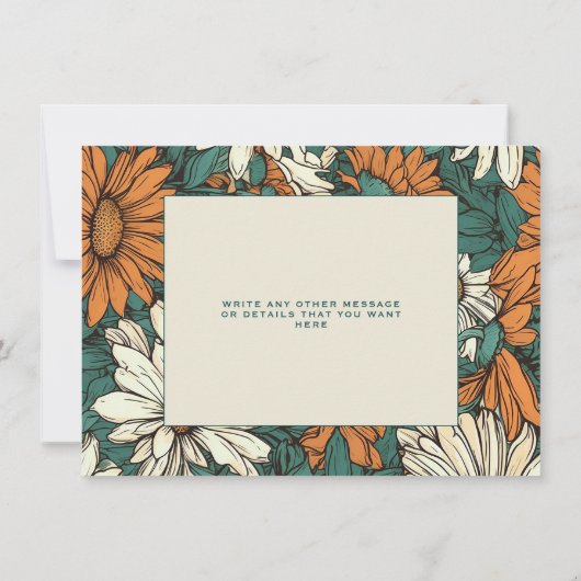 Hübsche Blume Save the Date Karte (Rückseite)