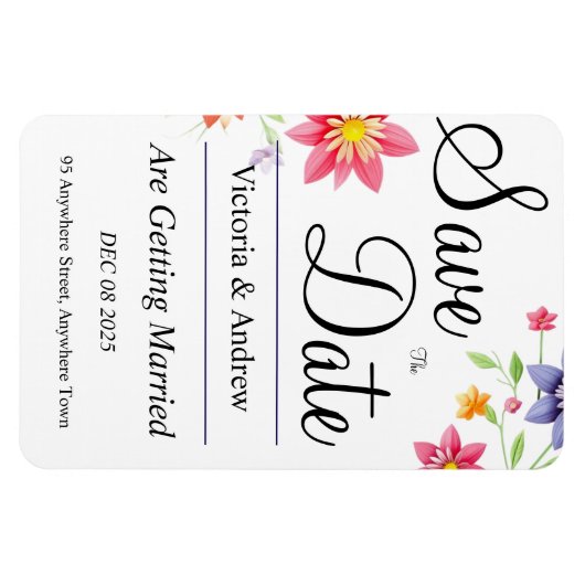 Hübsche Blume Save the Date Magnet (Horizontal)