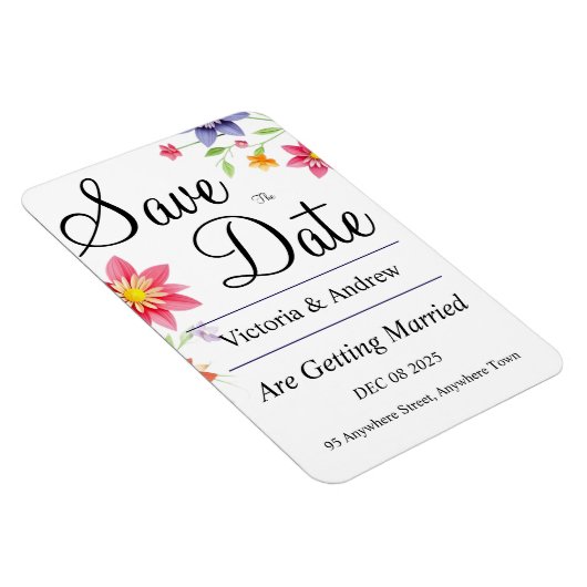 Hübsche Blume Save the Date Magnet (Rechte Seite)