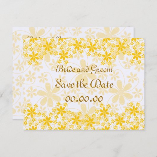 Hübsche Blume Save the Date Postkarten (Vorne/Hinten)