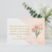 Hübsche Blume Schwangerschaftsankündigungskarte Einladung (Stehend Vorderseite)