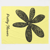 Hübsche Blume - Schwarz auf hellgelb f888 Fleecedecke (Vorderseite (Horizontal))
