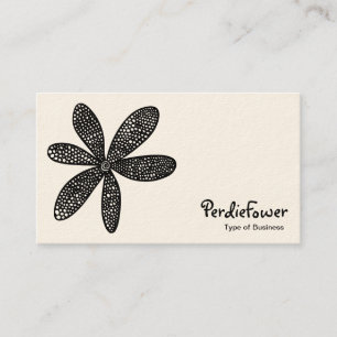 Hübsche Blume - Schwarz auf Weiß (Creme Card) Visitenkarte