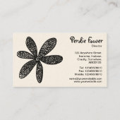 Hübsche Blume - Schwarz auf Weiß (Creme Card) Visitenkarte (Rückseite)