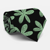 Hübsche Blume - Schwarz-grün verblasst Krawatte (Gerollt)