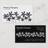 Hübsche Blume - Schwarz und Weiß (abwechselnd) Visitenkarte (Vorne/Hinten)