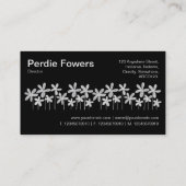 Hübsche Blume - Schwarz und Weiß (abwechselnd) Visitenkarte (Rückseite)