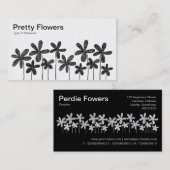 Hübsche Blume - Schwarz und Weiß (abwechselnd) Visitenkarte (Vorne/Hinten)