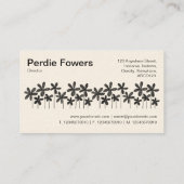 Hübsche Blume - Schwarz und Weiß (Creme) Visitenkarte (Rückseite)