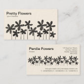 Hübsche Blume - Schwarz und Weiß (Creme) Visitenkarte (Vorne/Hinten)