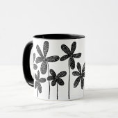 Hübsche Blume - Schwarz und Weiß Tasse (Vorderseite Links)