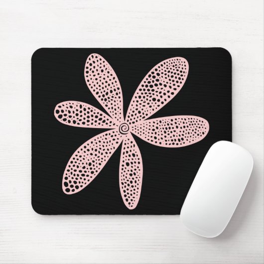 Hübsche Blume - Schwarz verblasst pink Mousepad (Mit Mouse)