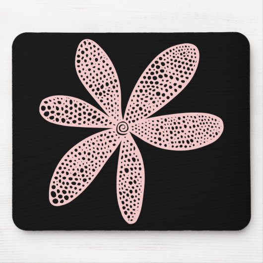 Hübsche Blume - Schwarz verblasst pink Mousepad (Vorne)