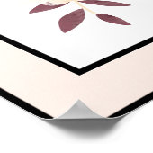 Hübsche Blume Schwarze Linien Rosa Grenze Poster (Ecke)