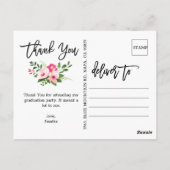 Hübsche Blume Script-Foto Vielen Dank Postkarte (Rückseite)