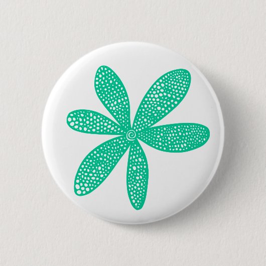 Hübsche Blume - Sea Green on White Button (Vorderseite)