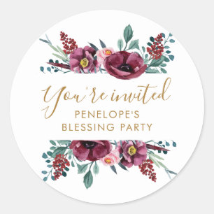 Hübsche Blume Sie sind eingeladen Mutter Segen Runder Aufkleber