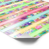 Hübsche Blume Streifen Wasserfarben Handfarbe Fotodruck (Ecke)