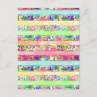 Hübsche Blume Streifen Wasserfarben Handfarbe