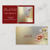 Hübsche Blume Trinkscheineintrittskarte Begleitkarte (Vorne/Hinten)