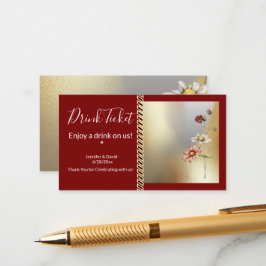 Hübsche Blume Trinkscheineintrittskarte Begleitkarte