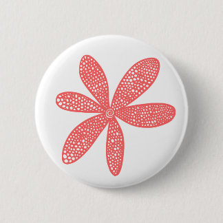 Hübsche Blume - Tropenrosa auf Weiß Button