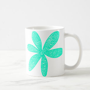 Hübsche Blume - Türkis Kaffeetasse