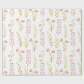 Hübsche Blume und Blätter Girl Baby Dusche Geschenkpapier (Flach)