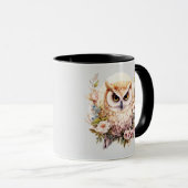 Hübsche Blume und Blätter, graue Halloween Tasse (VorderseiteRechts)