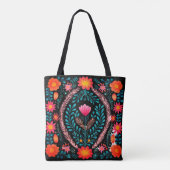 Hübsche Blume und Blätter Tote Tasche (Rückseite)