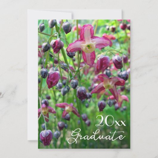 Hübsche Blume und Buds Abschluss Einladung (Vorderseite)