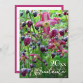 Hübsche Blume und Buds Abschluss Einladung (Vorne/Hinten)