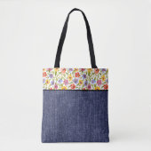 Hübsche Blume und Denim Tasche (Vorderseite)