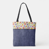 Hübsche Blume und Denim Tasche (Rückseite)