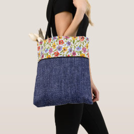 Hübsche Blume und Denim Tasche