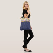 Hübsche Blume und Denim Tasche (Am Model)