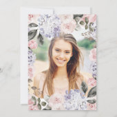 Hübsche Blume und Foto | Bestätigung Einladung (Rückseite)