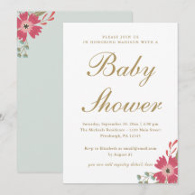Hübsche Blume und Minze Green Baby Dusche
