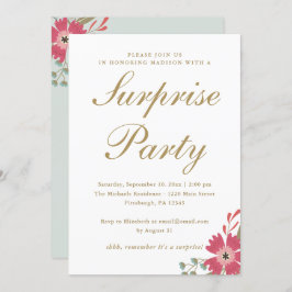 Hübsche Blume und Minzgrün-Überraschungs-Party Einladung