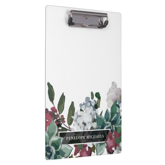 Hübsche Blume und Name Klemmbrett (Rechts)